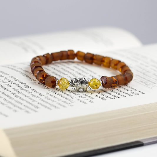 Baltic Amber Tube Bead Bracelet