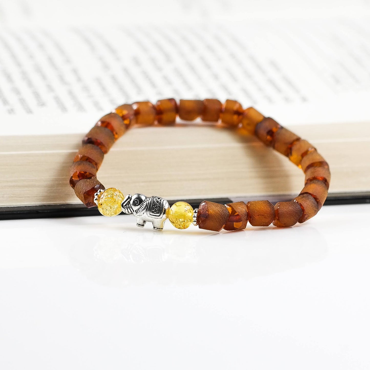 Baltic Amber Bracelet With Elephant