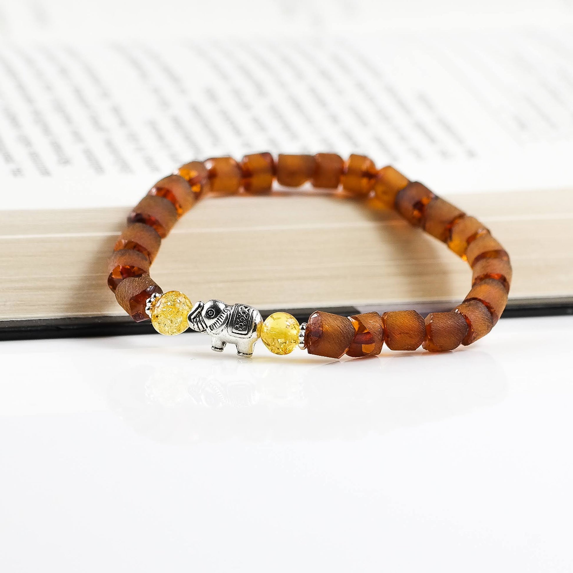 Baltic Amber Bracelet With Elephant