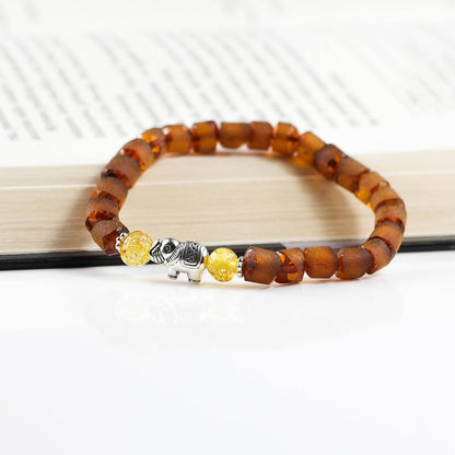 Baltic Amber Bracelet With Elephant