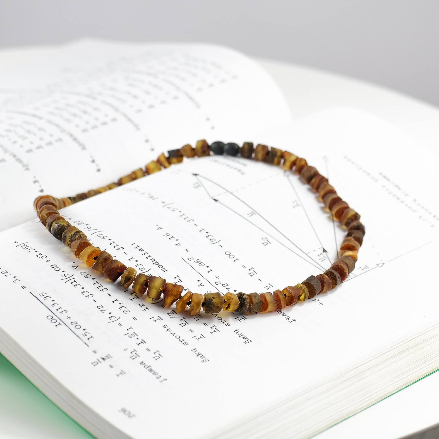 Brown Baltic amber Tube Bead Necklace