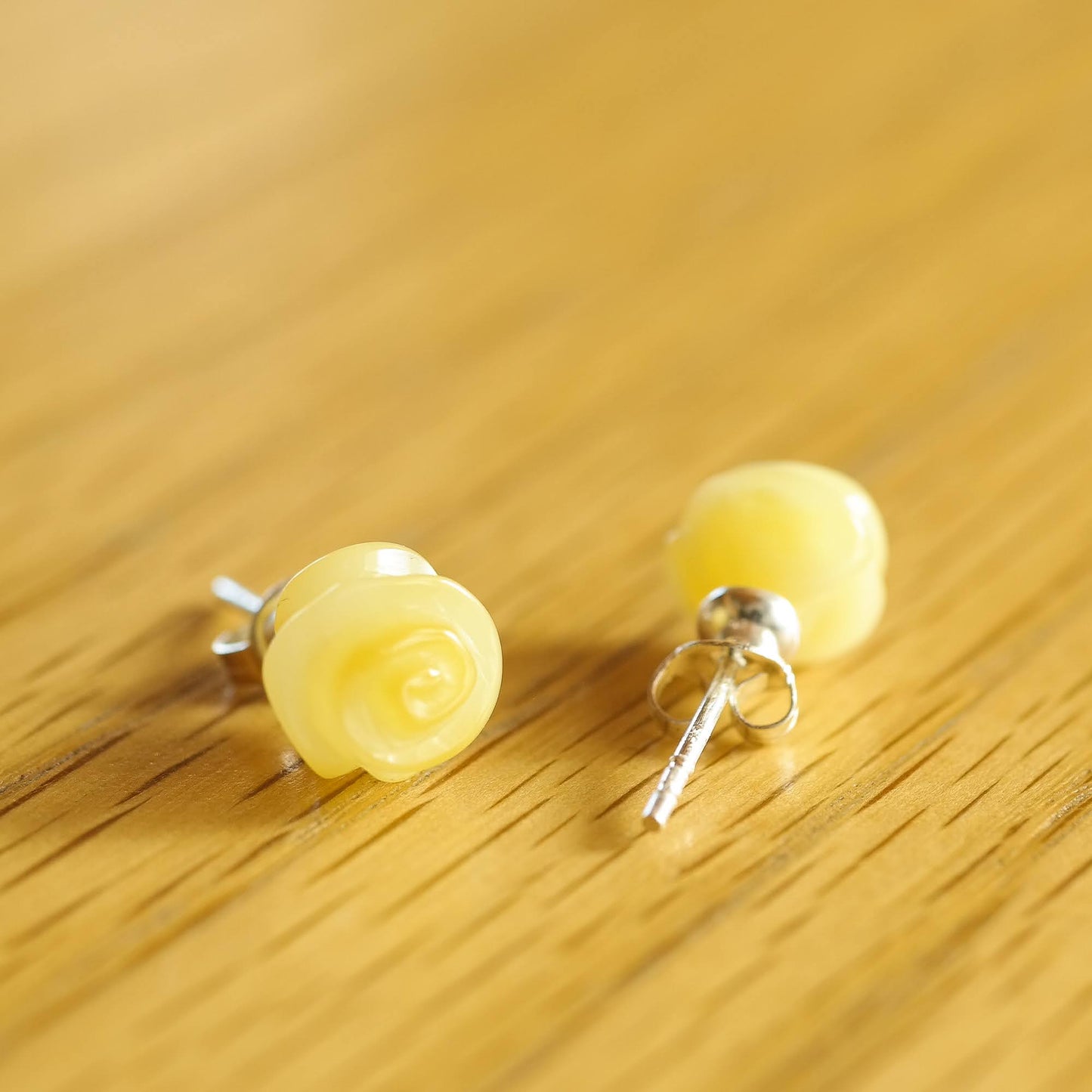 Rose Amber Earrings