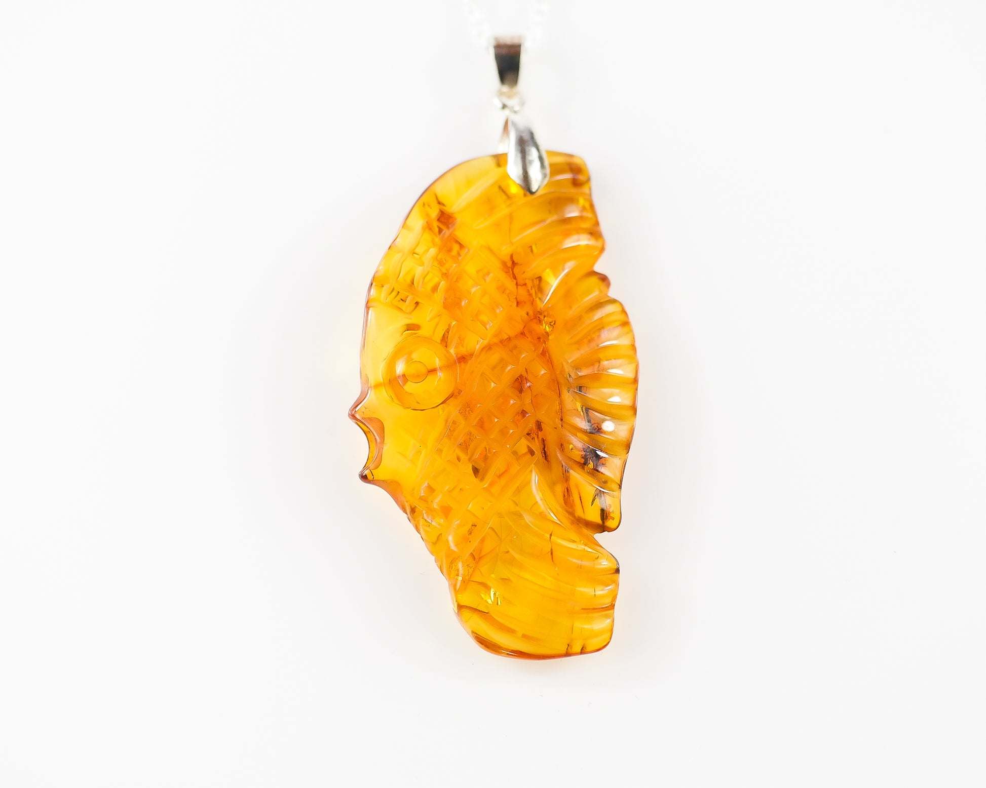 Baltic Amber Pendant OF Fish