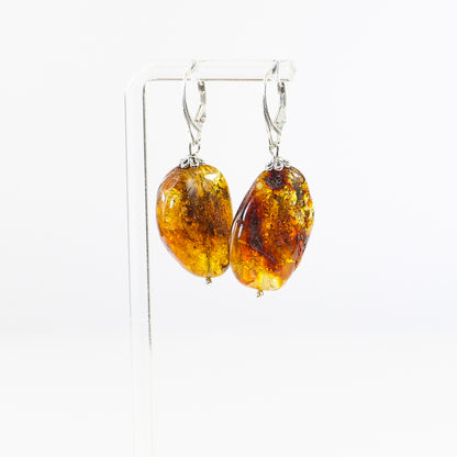 Baltic Amber Nugget Earrings