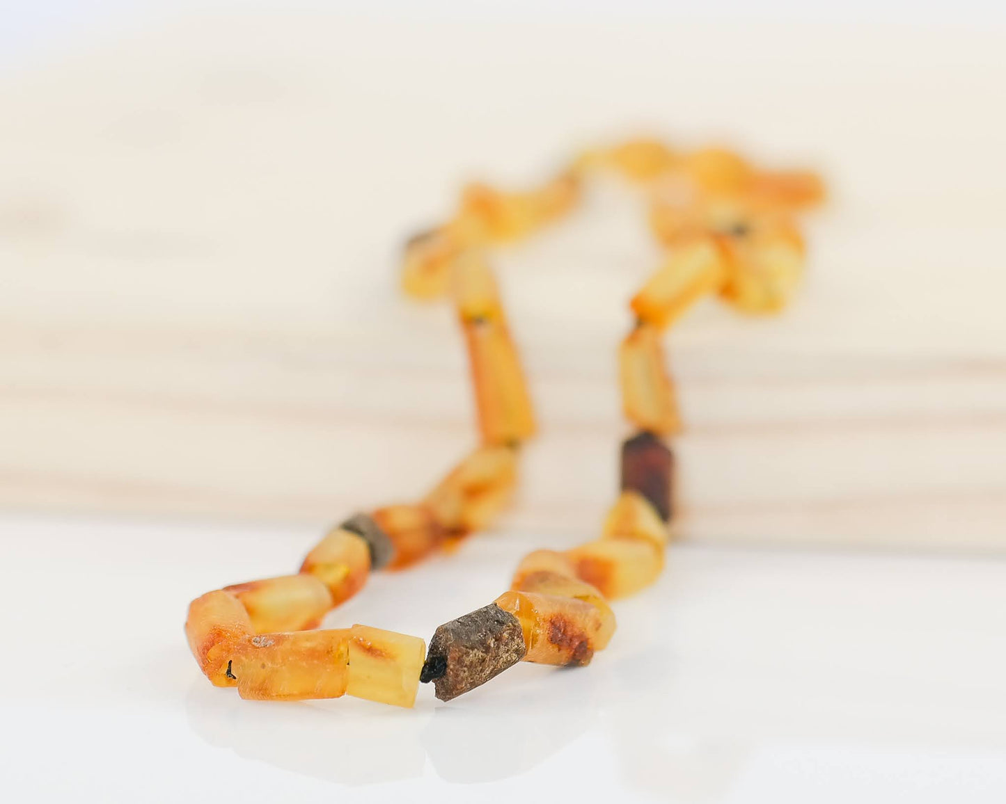 Raw Tube Amber Necklace