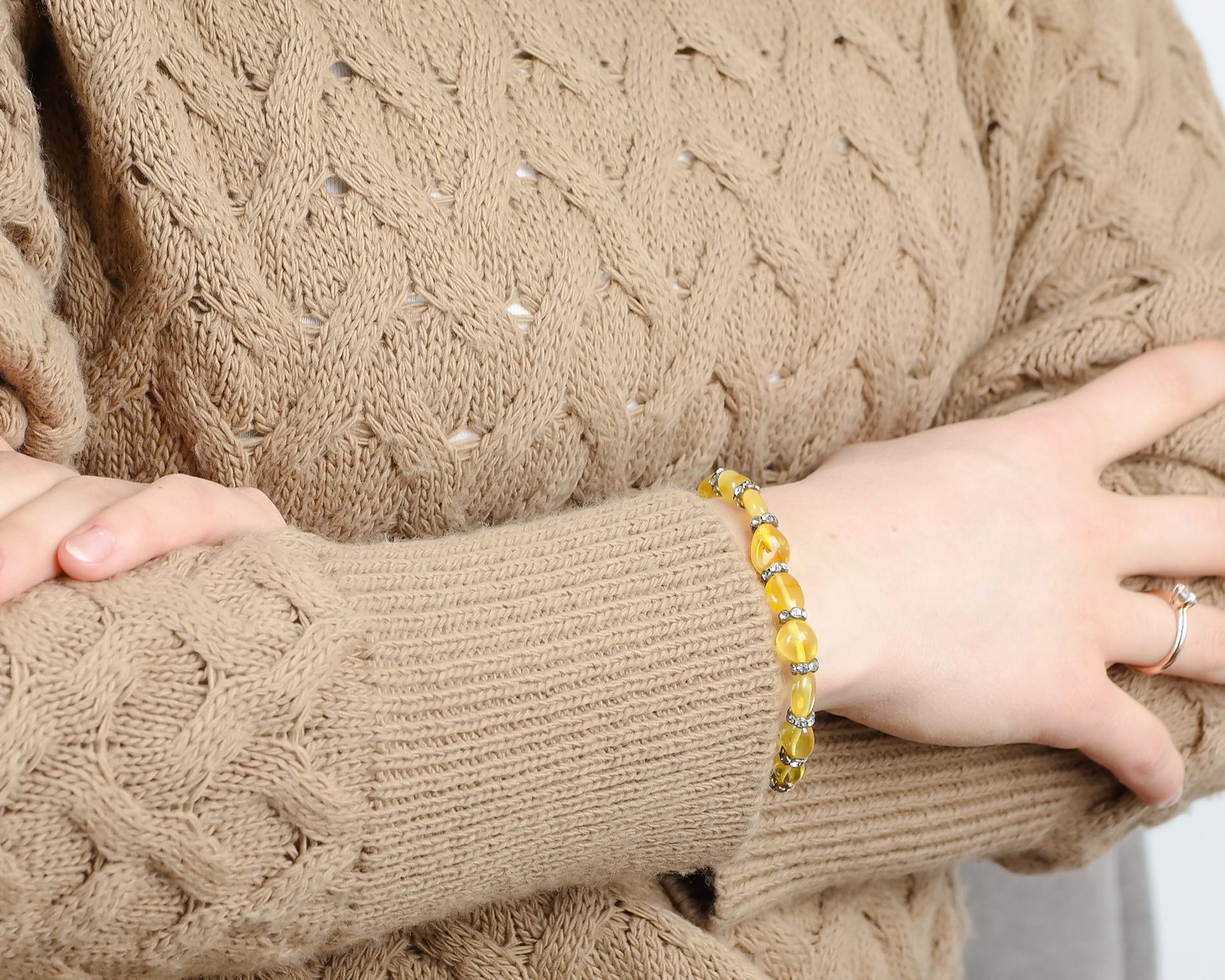 Bean Bead Amber Bracelet