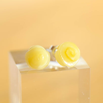 Amber rose earrings