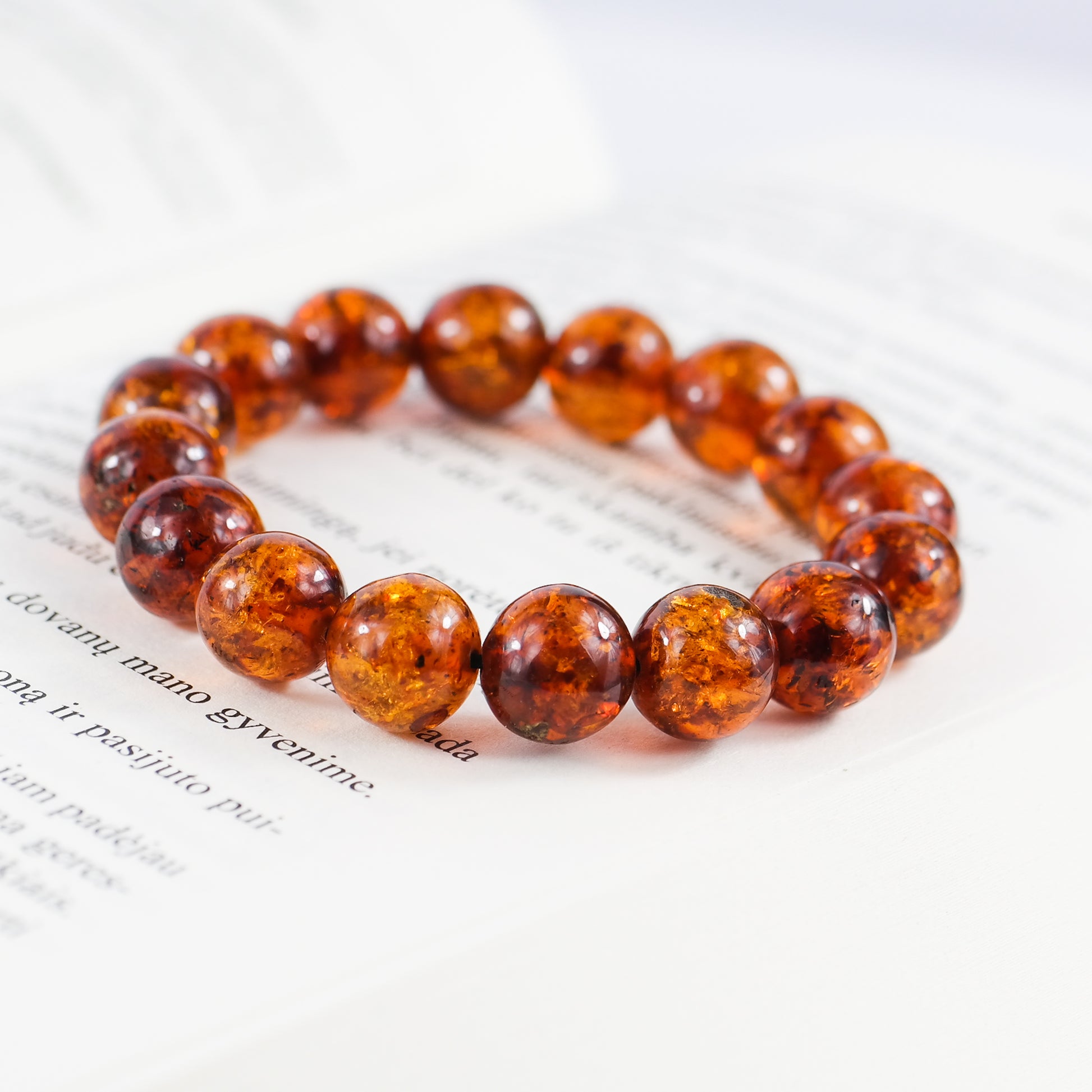 Cognac Bead Amber Bracelet