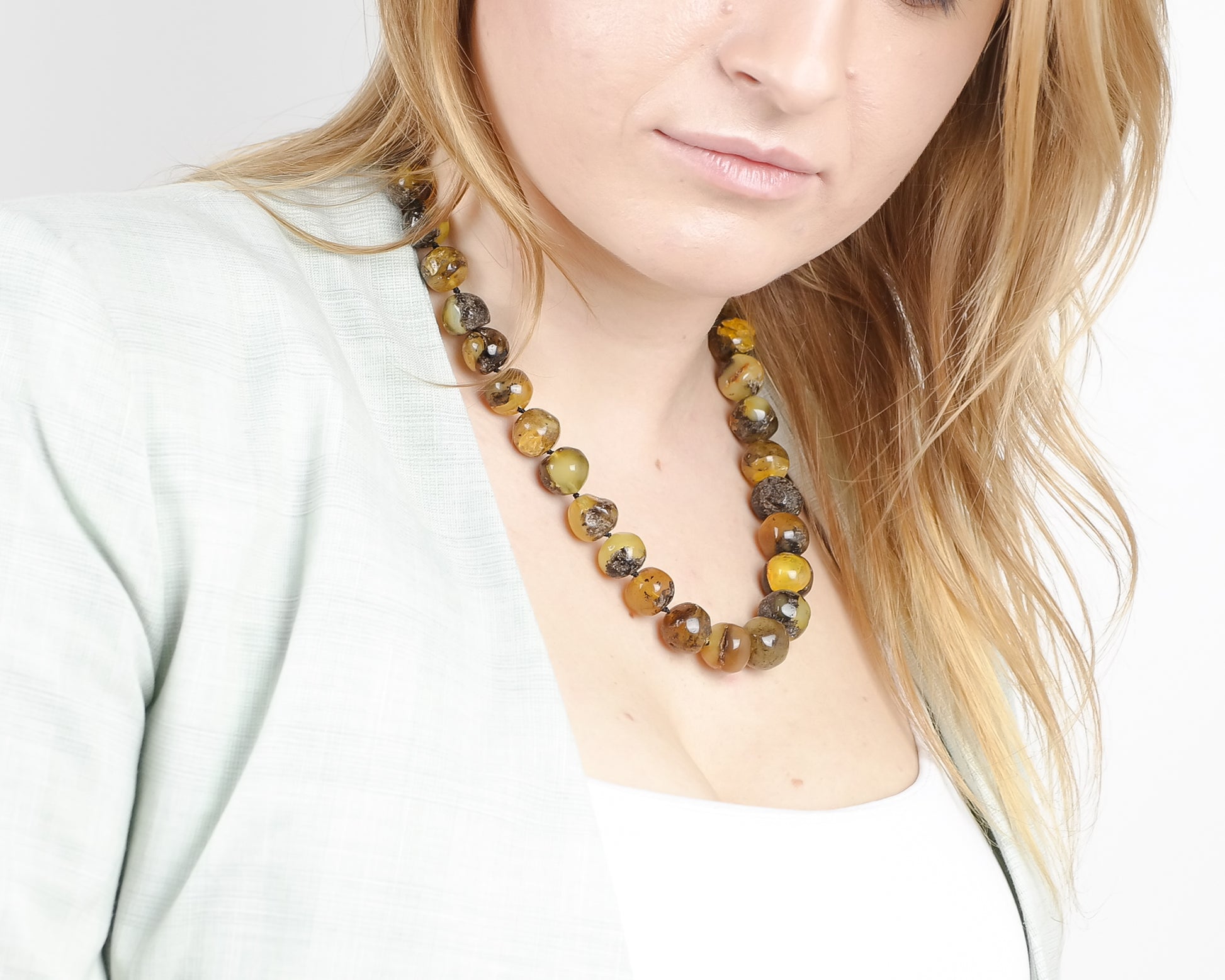 Baroque Bead Amber Necklace