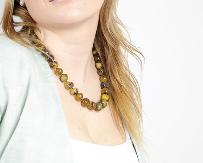 Oval Bead Amber Necklace