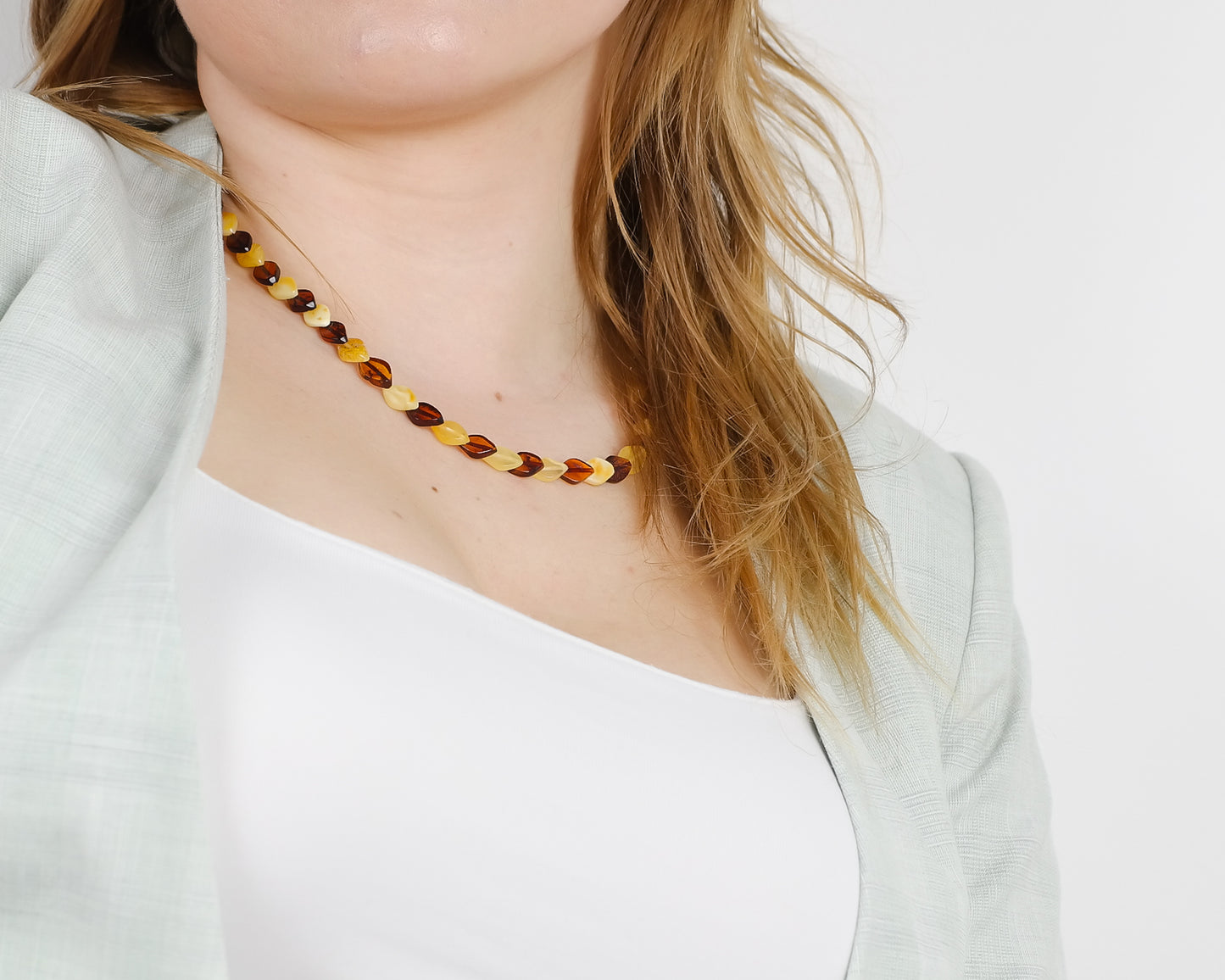 Baltic Amber Teardrop Bead Necklace