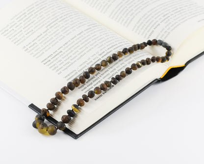 Raw Amber Baroque Bead Necklace