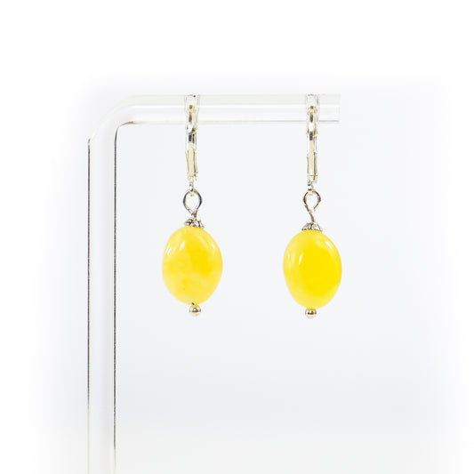 Yellow Amber Earrings