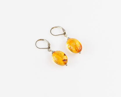 Transparent Baltic Amber Earrings