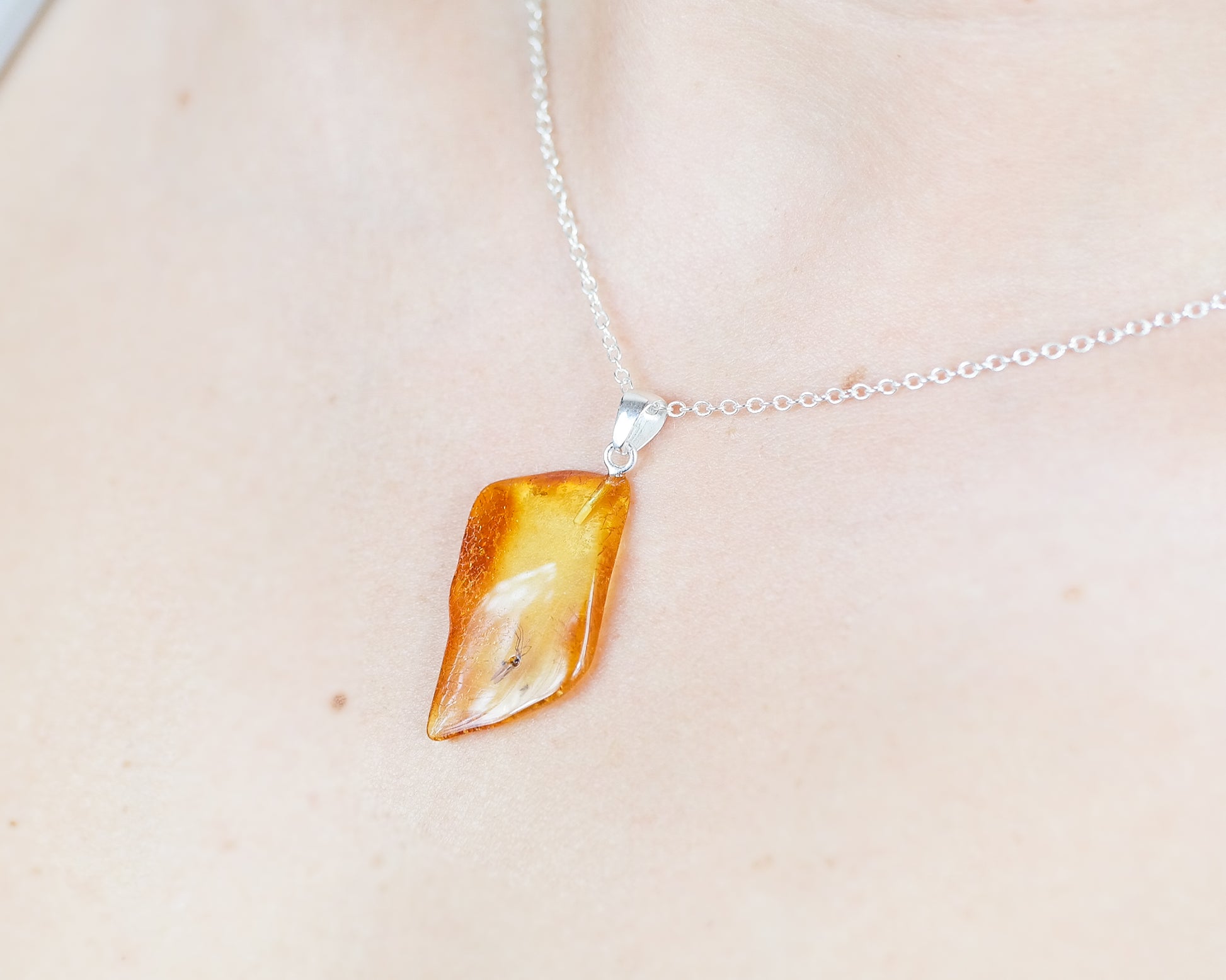 Baltic amber unique pendant