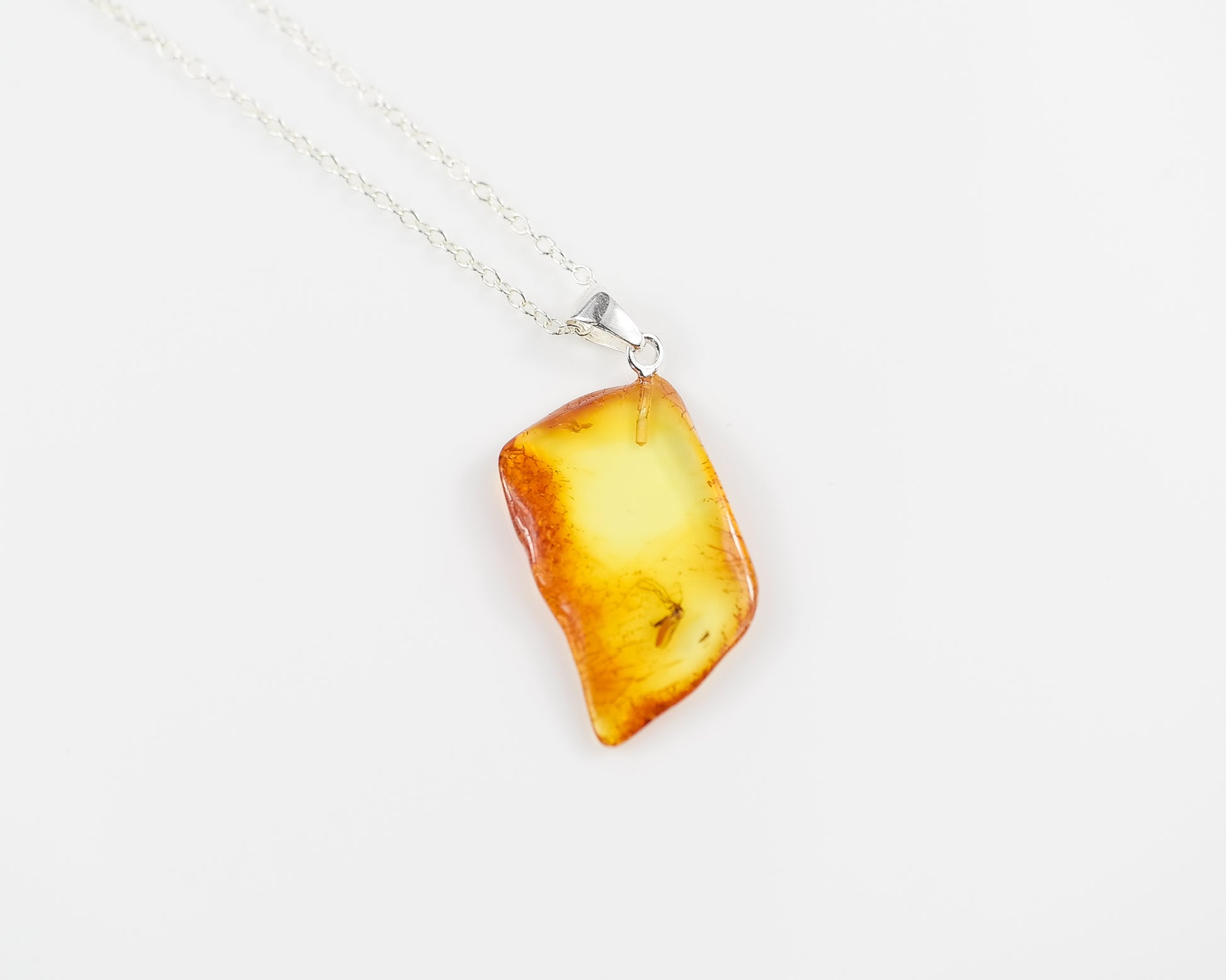 Amber pendant with insect