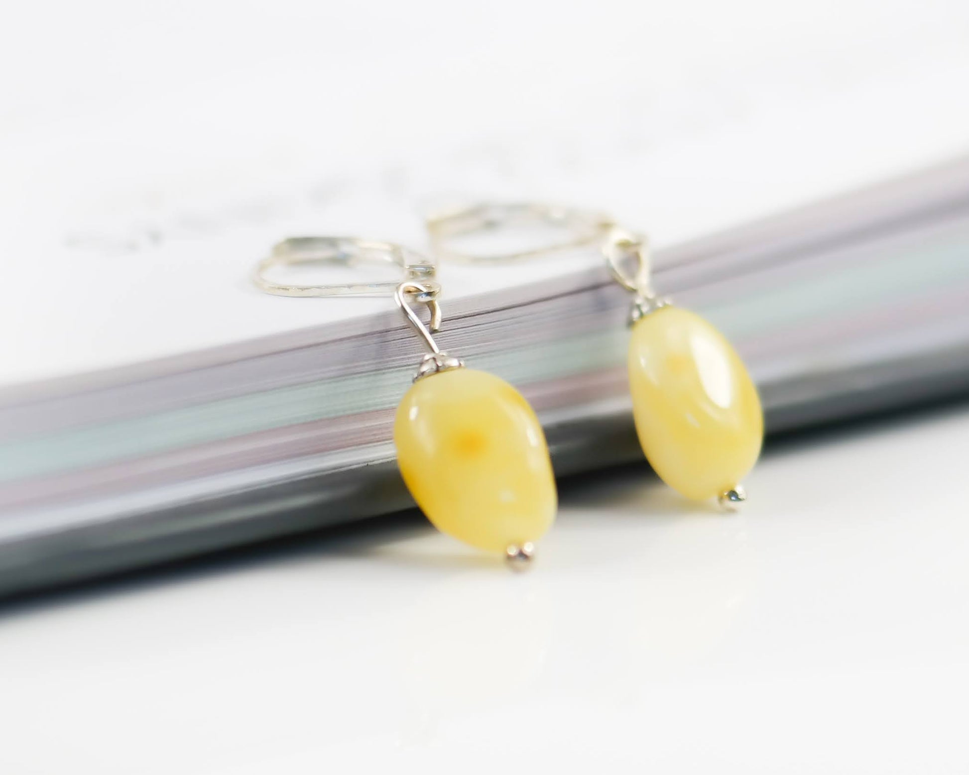 Egg Yolk Amber Earrings