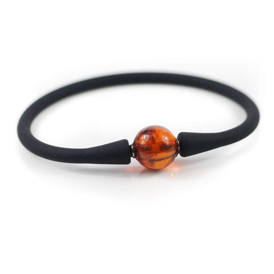 Silicone Bracelet With Amber Bead