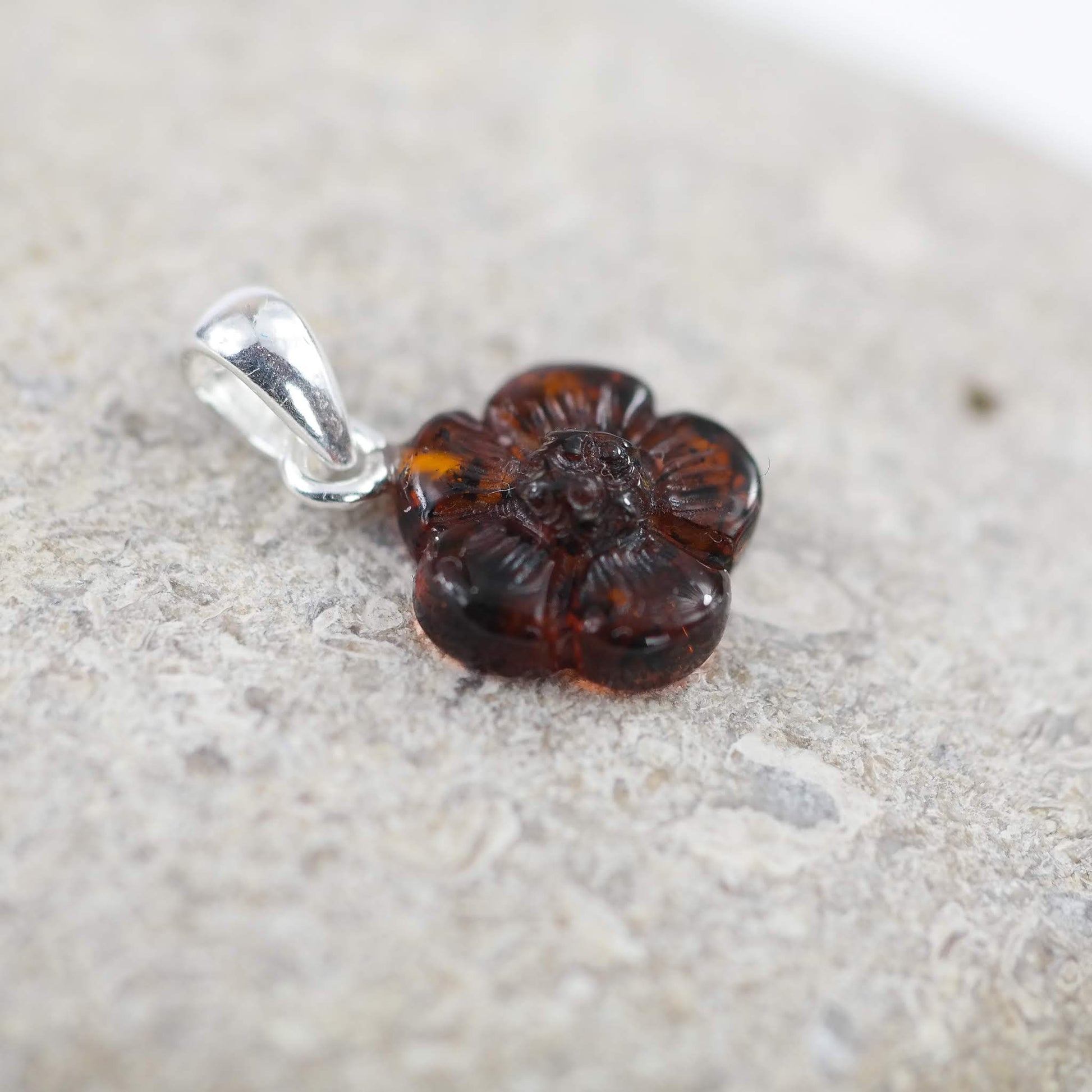 Amber flower carving