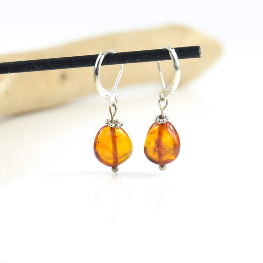 Cognac Amber Earrings