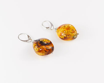 Amber Bead Earrings
