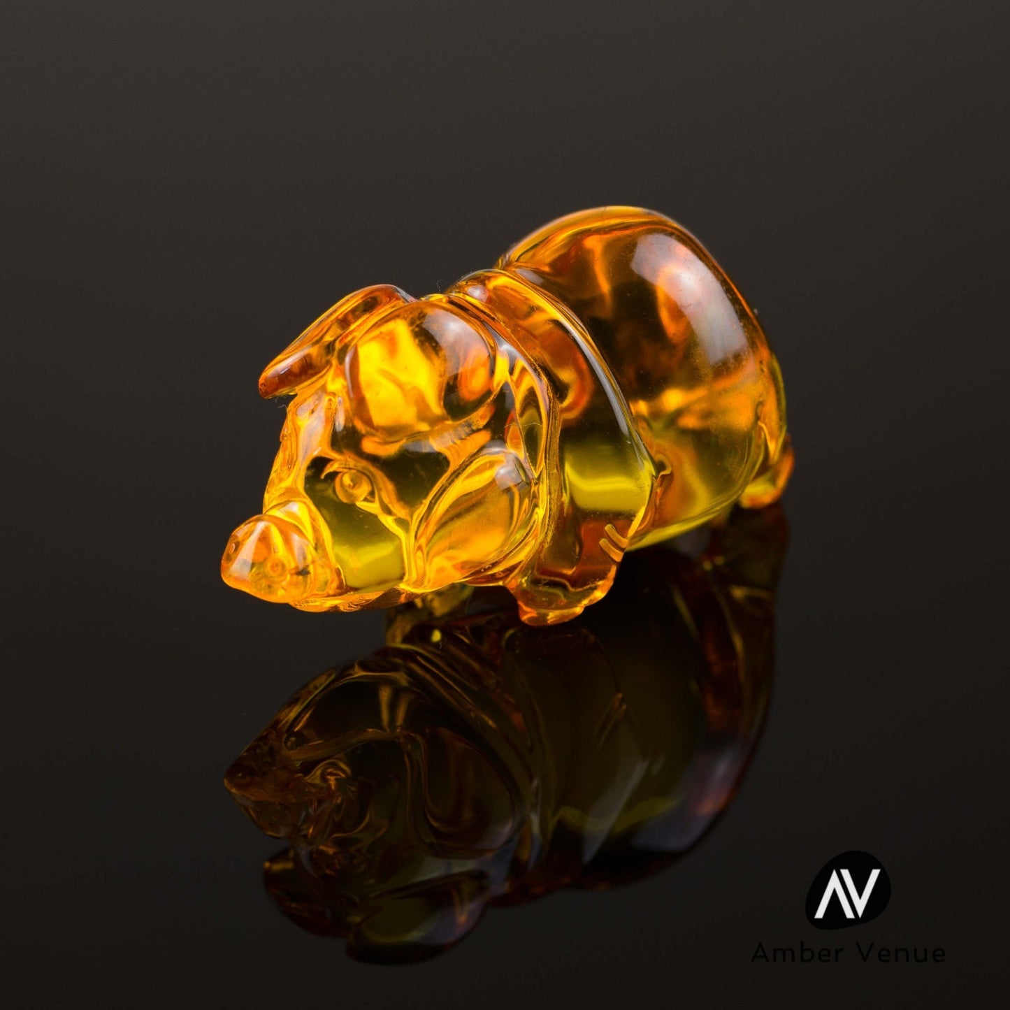 Baltic Amber Carving Pig