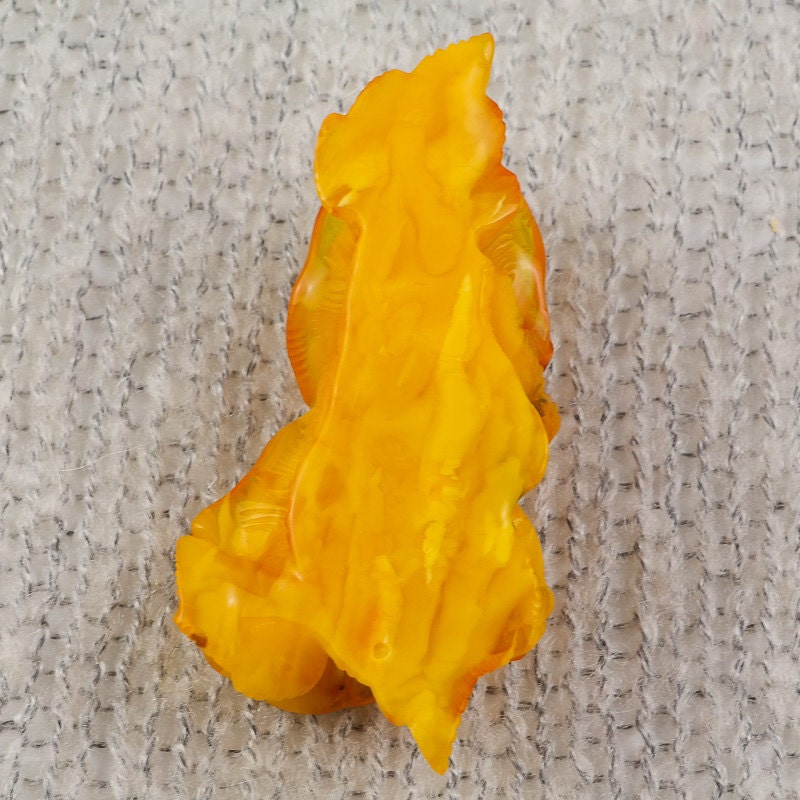 Amber Amulet Carving Rose