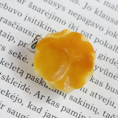 Delicate ROSE Carving From Natural Baltic Amber