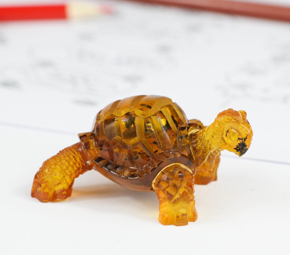 Turtle Amber Figure