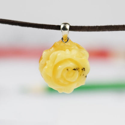 Rose Pendant Baltic Amber