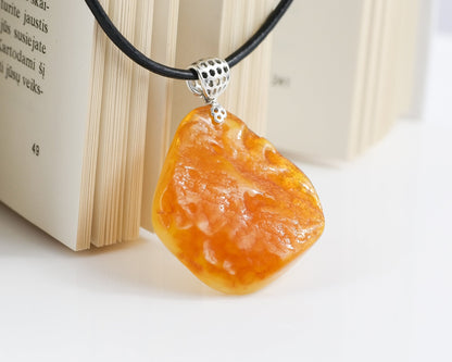 Cute Baltic Amber Pendant of Lilly