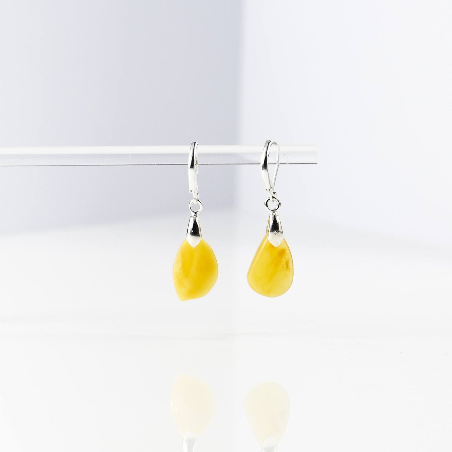Baltic Amber Yellow Earrings