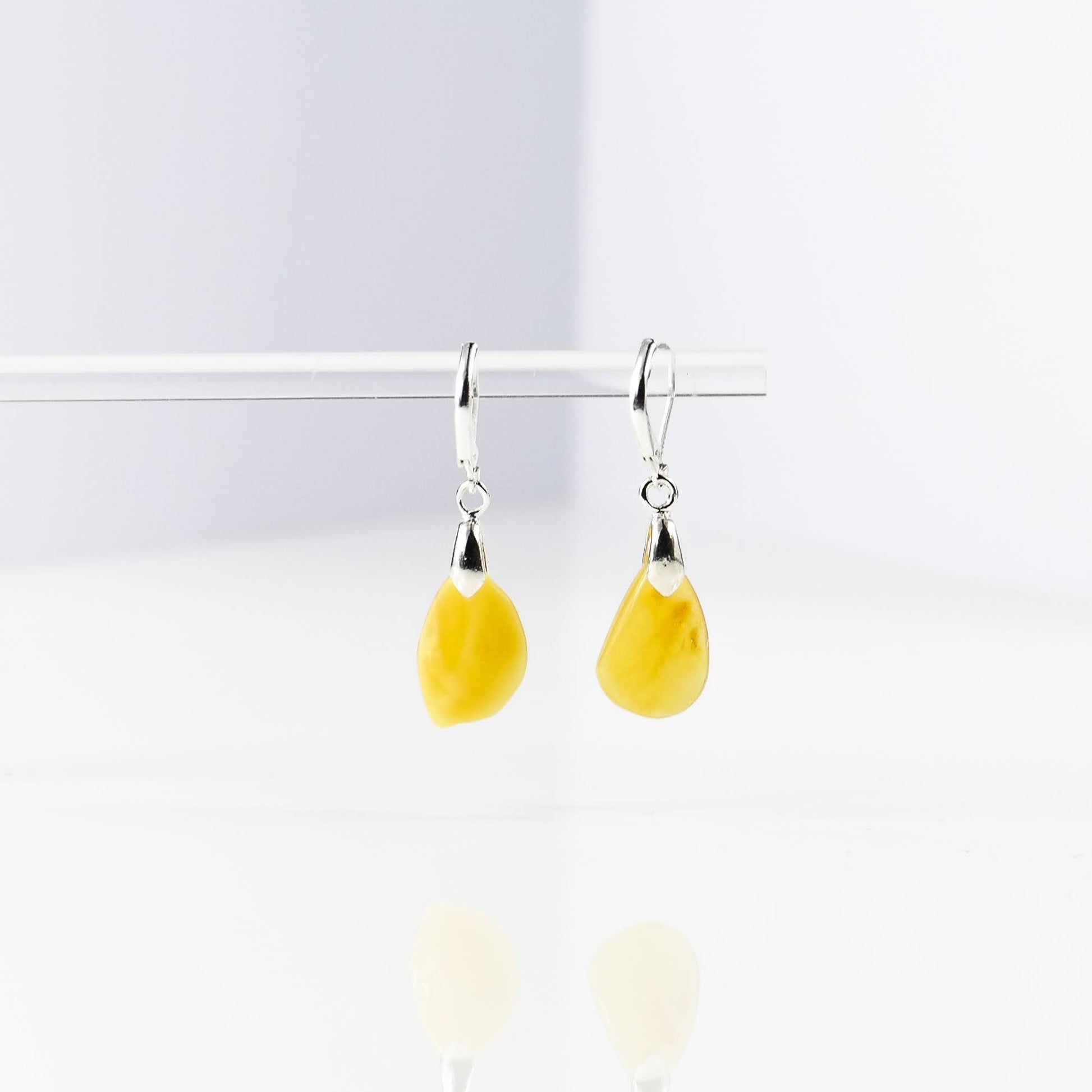 Baltic Amber Yellow Earrings
